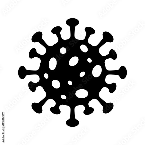 Virus Silhouette, Coronavirus Illustration, Covid 19 Vector
