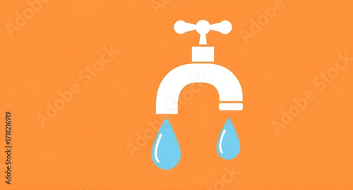 dripping tap illustration, water faucet cartoon, cartoon plumbing icon, water saving icon, water drop icon, cartoon faucet with drop, leaky tap cartoon, water tap symbol, faucet with water drop vector