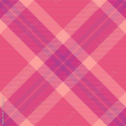 Guy vector textile pattern, japanese background seamless fabric. Wool plaid tartan texture check in red and pink colors.