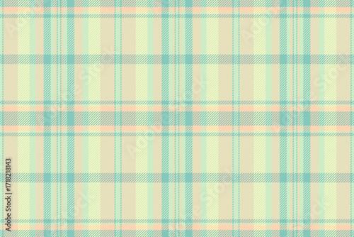 70s check background fabric, customer seamless texture vector. Wedding tartan textile pattern plaid in light and teal colors.