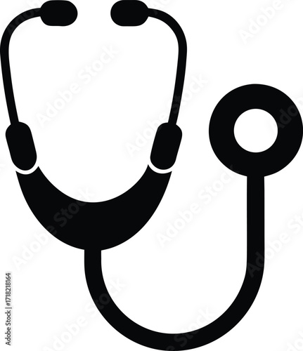 A medical stethoscope, an essential diagnostic tool for healthcare professionals, is isolated on a white background