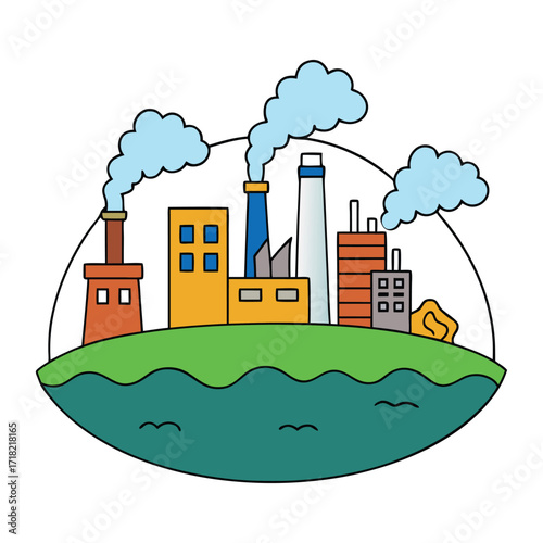 A polluted city with smog-filled skies, heavy traffic, and toxic air, where factories and vehicles contribute to poor visibility and an unhealthy environment.
