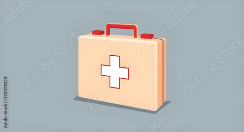 cartoon cartoon first aid icon, cartoon injury kit, cartoon red medical box, cartoon survival box, cartoon aid supplies, cartoon hospital supplies, cartoon first responder kit, cartoon wound care kit,
