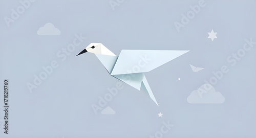 origami, bird, paper, folded, folding, papercraft, art, craft, handmade, geometric, polygon, minimal, simple, clean, modern, abstract, design, illustration, vector, flat, graphic, icon, symbol, decora
