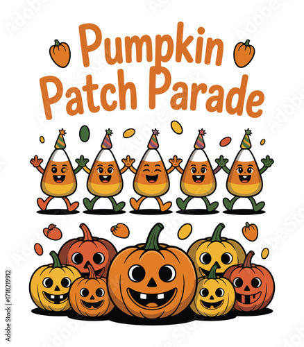 Halloween Pumpkin Patch Parade Graphics for Party Invitations and Crafts