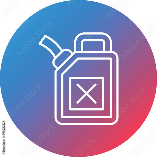 Jerrycan Line Gradient Circle Background Icon