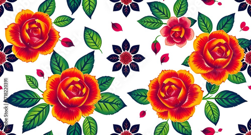 Ornamental floral print, Stylish textile pattern, Vintage floral artwork, Botanical fabric texture, Fashion design vector, Flower pattern illustration, Continuous decorative design, Floral surface art