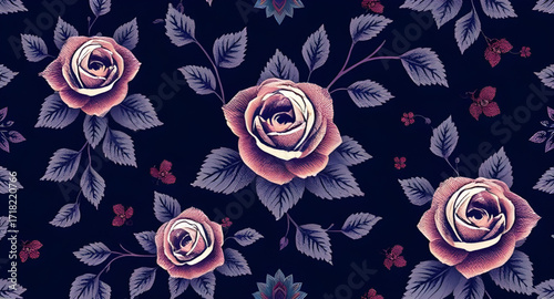 Seamless floral pattern fabric design, Botanical textile vector, Elegant flower repeat pattern, Floral fabric print, Vintage blossom design, Nature-inspired fabric artwork, Decorative floral texture, 