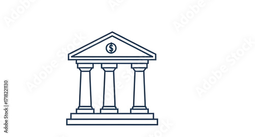 flat bank icon, line bank icon, vector bank symbol, finance app icon, digital banking, bank institution, monetary icon, investment icon, fund icon, loan icon, cash flow icon, financial management icon