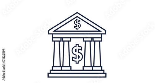 bank icon, financial institution icon, money icon, finance icon, savings icon, banking symbol, cash icon, building icon, business icon, economy icon, financial icon, currency icon, dollar icon, credit