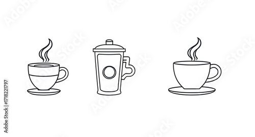 coffee cup line art, coffee line drawing, minimalist coffee icon, coffee mug outline, tea cup line art, hot drink icon, caffeine symbol, barista design, espresso cup, cappuccino line art, latte icon, 