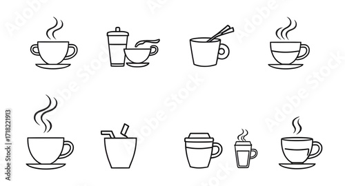 coffee cup line art, coffee line drawing, minimalist coffee icon, coffee mug outline, tea cup line art, hot drink icon, caffeine symbol, barista design, espresso cup, cappuccino line art, latte icon, 