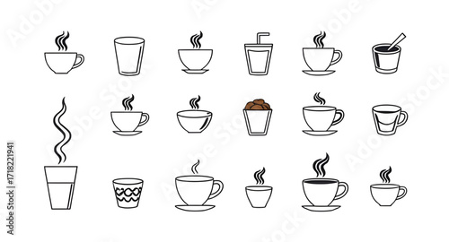 coffee cup line art, coffee line drawing, minimalist coffee icon, coffee mug outline, tea cup line art, hot drink icon, caffeine symbol, barista design, espresso cup, cappuccino line art, latte icon, 