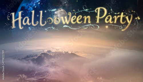  Enchanted Magical Halloween Party Poster Design with Ethereal Glow and Large Text Area