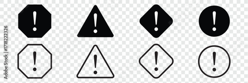 Alert icon set in editable stroke and flat vector illustrations. Road safety signages icon clipart set. Warning sign safety first clip art collection. Hot surface do not touch danger sign icon set