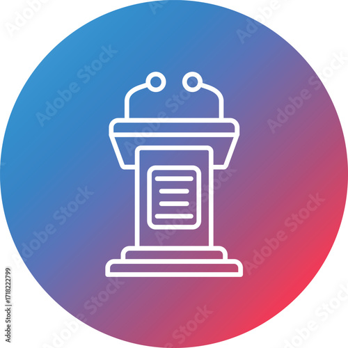 Tribune Line Gradient Circle Background Icon