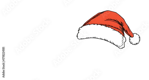 santa hat illustration, santa hat drawing, santa hat cartoon clipart, cute santa hat, santa hat isolated, holiday hat clipart, santa hat png, santa hat graphic, christmas clipart hat, santa hat image,