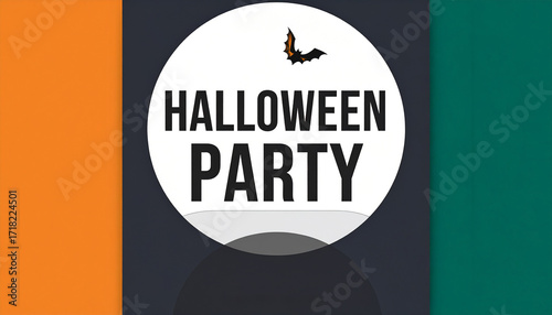  Modern Minimalist Halloween Party Poster with Clean Lines and Blank Copy Space