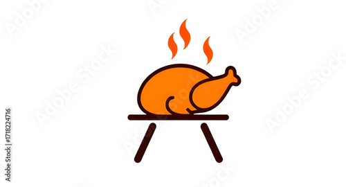 Roasted chicken art, Tasty grilled chicken, Delicious chicken design, Chicken grill illustration, Chicken barbecue drawing, Cooked chicken vector, Flame grilled chicken, Roasted poultry cartoon, Grill