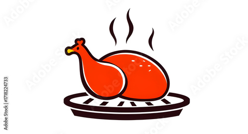Grilled chicken illustration, Grilled chicken vector, Barbecue chicken icon, Roasted chicken art, Tasty grilled chicken, Delicious chicken design, Chicken grill illustration, Chicken barbecue drawing,