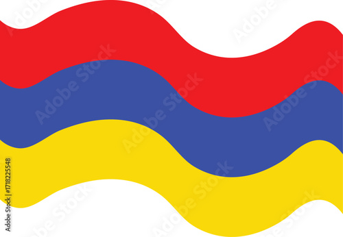 Waving armenian flag with red blue and yellow stripes