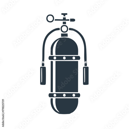 Scuba Diving Tank Silhouette Icon for Underwater Exploration and Adventure