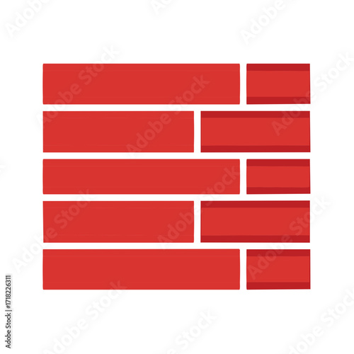 Red brick wall graphic with a layered design, for interior and exterior concept