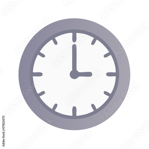 Clock face with hour and minute hands showing the time on a white background
