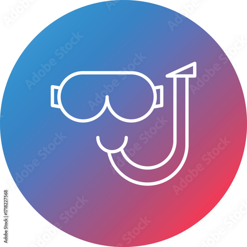 Diving Line Gradient Circle Background Icon