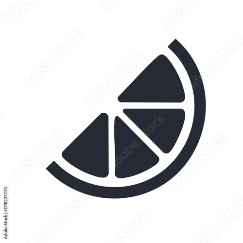 Simple citrus fruit slice vector icon minimalist lemon or lime wedge graphic illustration