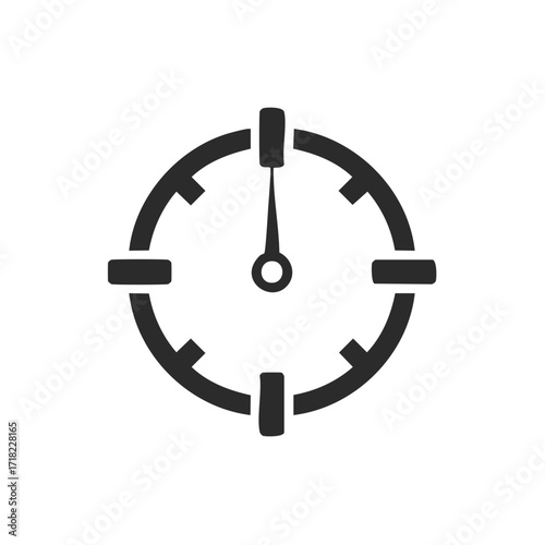 Target Symbol Flat Vector Silhouette Aim Accuracy Goal Icon Graphic