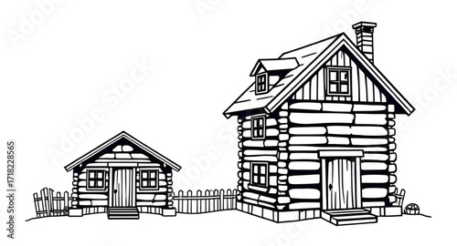 house outline, village hut sketch, cottage art sketch, rural cabin drawing, lodge hand drawn, vintage cabin sketch, wooden shack pencil drawing, house with timber sketch, traditional hut art, rustic w