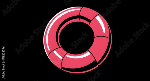 Circular float cartoon, Holiday pool icon, Rubber ring vector, Cute pool illustration, Minimal floating tube, Beach fun cartoon, Playful water float, Cartoon air ring, Floating pool accessory, Summer 
