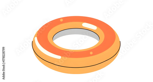 Floating cartoon design, Inflatable swim ring, Circular float cartoon, Holiday pool icon, Rubber ring vector, Cute pool illustration, Minimal floating tube, Beach fun cartoon, Playful water float, Car