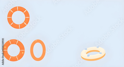 swimming tube, Sea float cartoon, Playful inflatable art, Colorful swimming ring, Beach accessory vector, Cartoon float tube, Modern pool float, Simple inflatable ring, Summer fun cartoon, Relaxing po