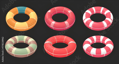 Cute inflatable design, Pool toy cartoon, Water float vector, Leisure swimming tube, Sea float cartoon, Playful inflatable art, Colorful swimming ring, Beach accessory vector, Cartoon float tube, Mode