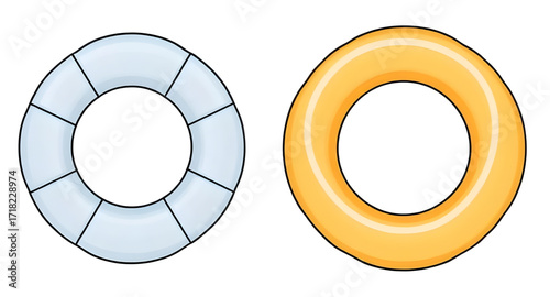 Fun pool tube, Floating ring icon, Cute inflatable design, Pool toy cartoon, Water float vector, Leisure swimming tube, Sea float cartoon, Playful inflatable art, Colorful swimming ring, Beach accesso