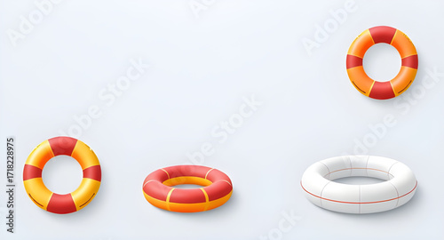 Air ring vector, Summer inflatable illustration, Fun pool tube, Floating ring icon, Cute inflatable design, Pool toy cartoon, Water float vector, Leisure swimming tube, Sea float cartoon, Playful infl