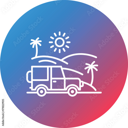 Dubai Culture Line Gradient Circle Background Icon