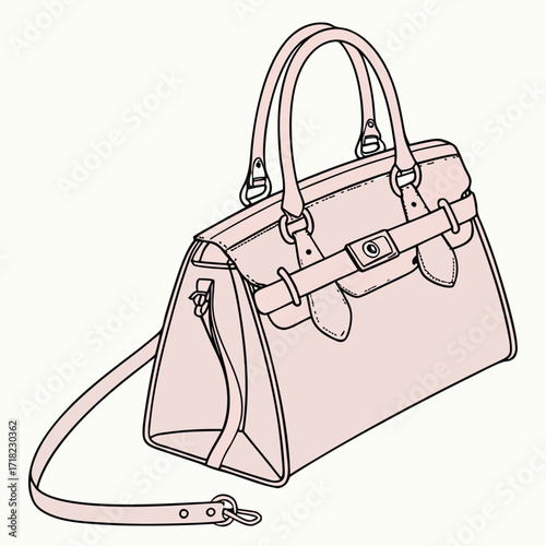 vector illustration of a female handbag