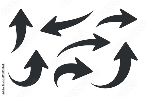 Directional Arrow Set: Navigation Icons for Wayfinding and User Interface Design