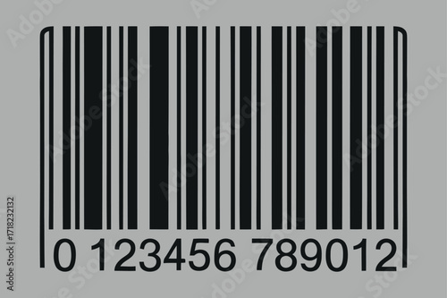 Barcode Vector Illustration Isolated on Gray Background Product Identification