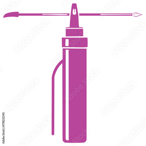 Sealant applicator gun with spatula and scraper tool simple vector icon for renovation