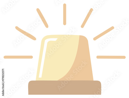 Illustration of a Flashing Emergency Vehicle Light with Rays Symbolizing Attention and Urgent Action