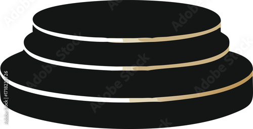 vector illustration of black and white podium
