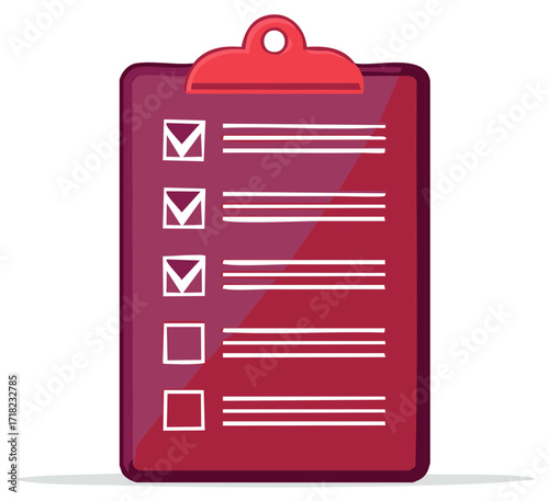 Checklist with Marked Checkboxes on Clipboard Task Completion To Do List Planning Organization