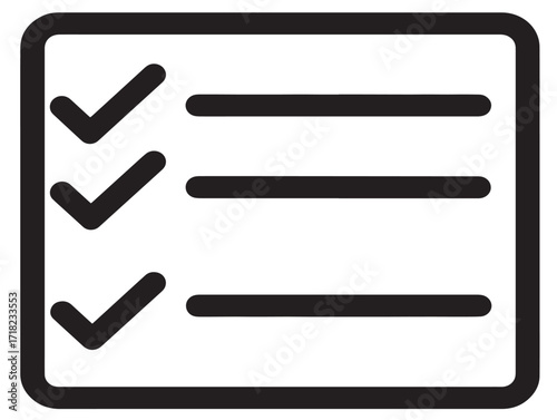 Modern checked list outline elegant clean vector drawing