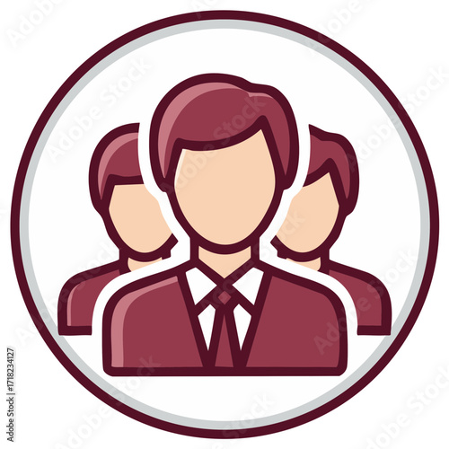 Team of businesspeople in group with suits and ties professional organization