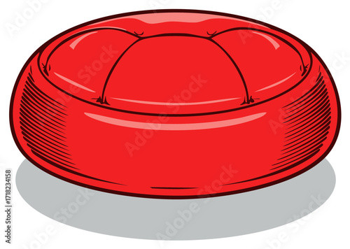 Red soft bean bag chair pouf vector illustration for modern home furniture