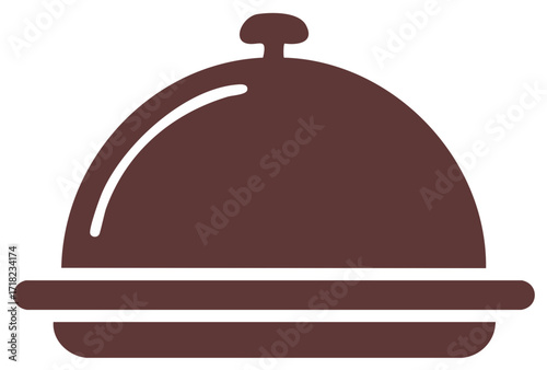 Simple cloche food cover icon for restaurant and catering service